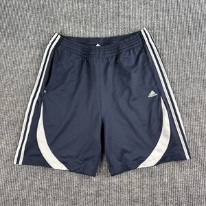 Adidas Shorts Men Large Blue White Basketball Dazzle Athletic Logo Silky y2k